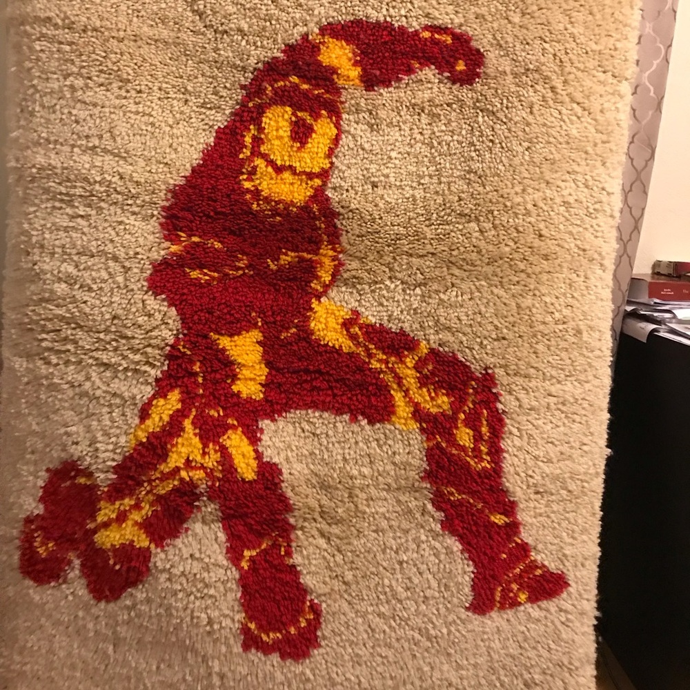 Handmade Latch Hook Iron Man rug